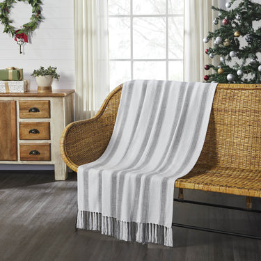 Grace Grain Sack Stripe Woven Throw 50